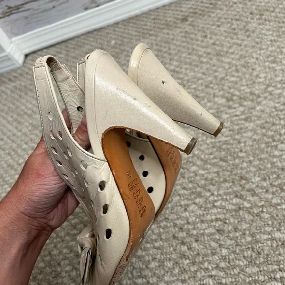 Pakerson heels white bow peep toe size 38 - Picture 7 of 12